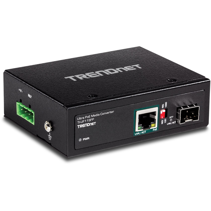 You Recently Viewed TRENDnet TI-UF11SFP Industrial SFP to Gigabit UPoE Media Converter Image