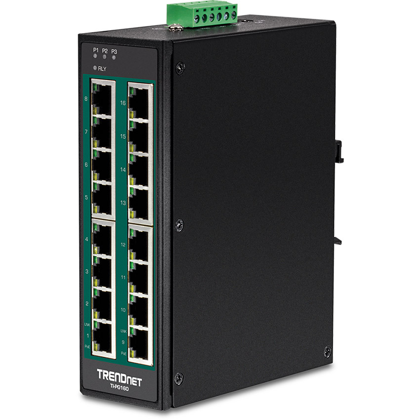 You Recently Viewed TRENDnet TI-PG160 16-Port Industrial Gigabit PoE+ DIN-Rail Switch Image