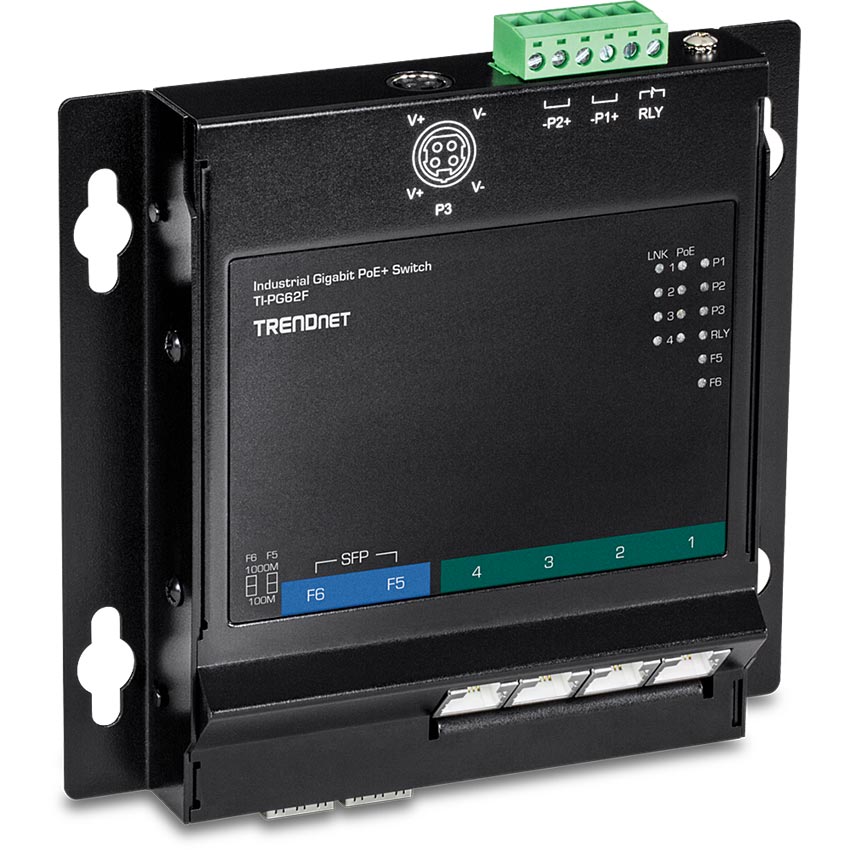 You Recently Viewed TRENDnet TI-PG62F 6-Port Industrial Gigabit PoE+ Wall-Mounted Front Access Switch Image