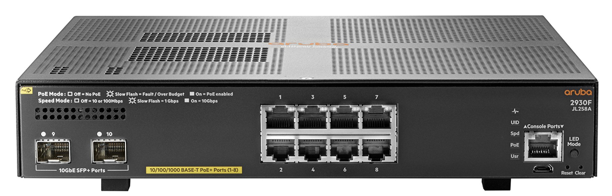 You Recently Viewed HPE Aruba Networking JL258A 2930F 8G PoE+ 2SFP+ Switch Image
