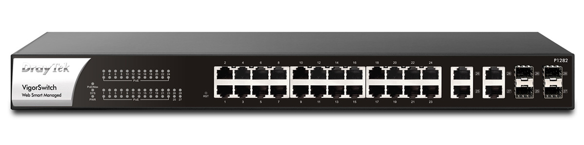 You Recently Viewed DrayTek VSP1282-K 24 Gigabit PoE+ & 4 SFP Ports Smart Managed Switch Image
