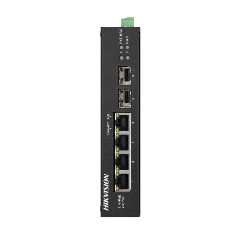 You Recently Viewed Hikvision DS-3T0506HP-E/HS 4 Port Gigabit Unmanaged Harsh POE Switch Image
