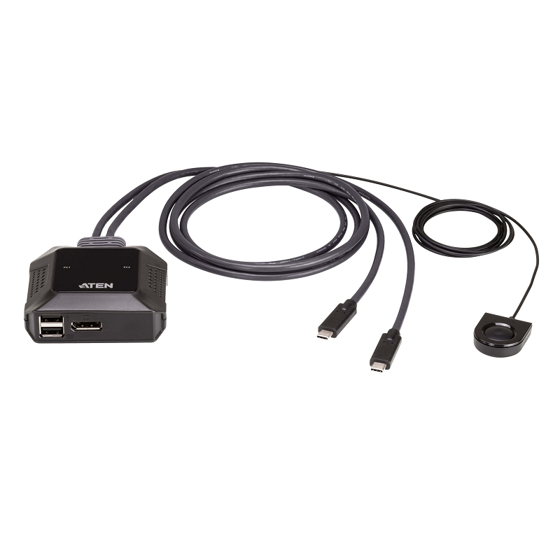 You Recently Viewed Aten US3312 2-Port 4K DisplayPort USB-C Cable KVM Switch with Remote Port Selector Image