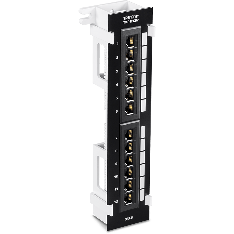 You Recently Viewed TRENDnet TC-P12C6V 12-Port Cat6 Unshielded Wall Mount Patch Panel w/ Included 89D Bracket Image