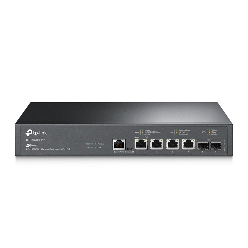 You Recently Viewed TP-Link TL-SX3206HPP JetStream 6-Port 10GE L2+ Managed Switch with 4-Port PoE++ Image