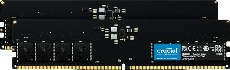 You Recently Viewed Crucial CT2K16G56C46U5 Memory module 32 GB 2 x 16 GB DDR5 5600 MHz ECC Image