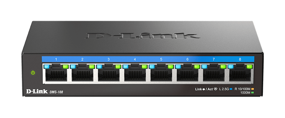You Recently Viewed D-Link DMS-108 8-Port 2.5G Multi-Gigabit Unmanaged Desktop Switch Image