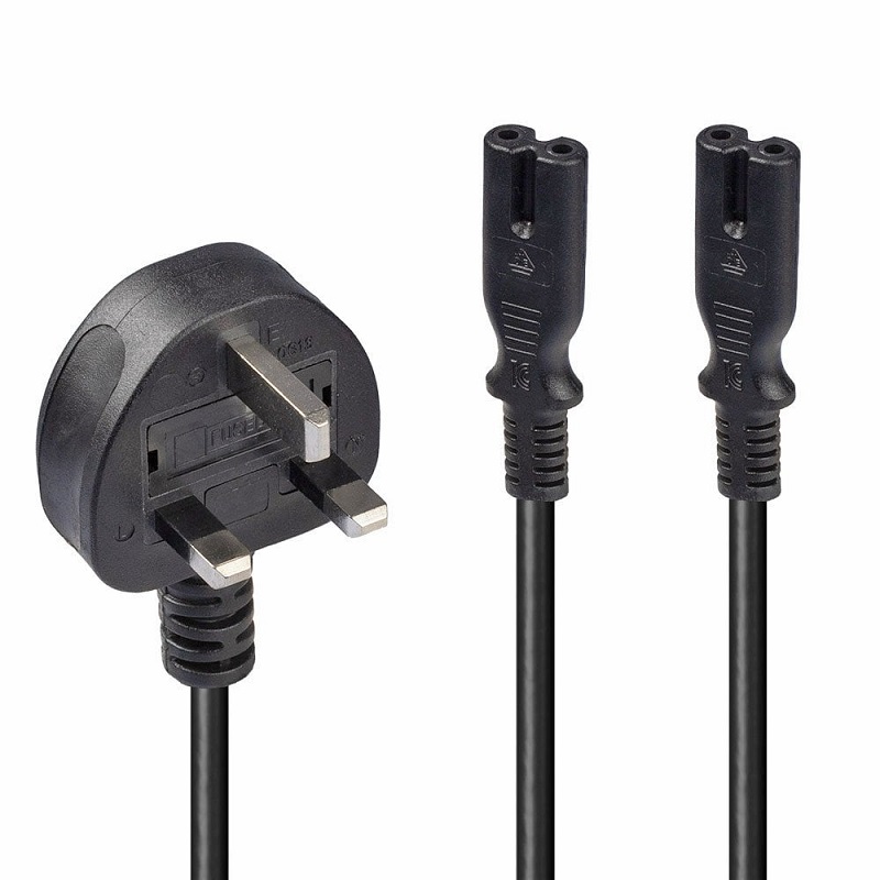 You Recently Viewed Lindy 30372 2.5m UK Plug to 2 x IEC C7 Splitter Ext Cable Image