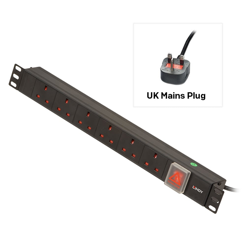 You Recently Viewed Lindy 73560 1U 6 Way UK Horizontal PDU with UK Plug Image