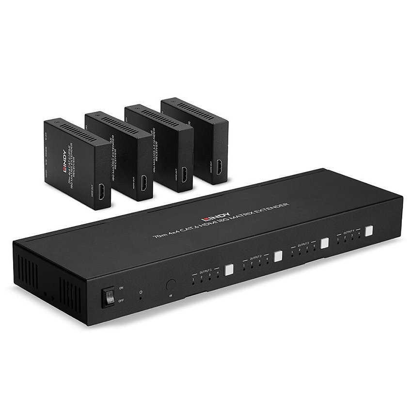 You Recently Viewed Lindy 38328 70m Cat.6 4x4 HDMI 4K60 Matrix Extender Image