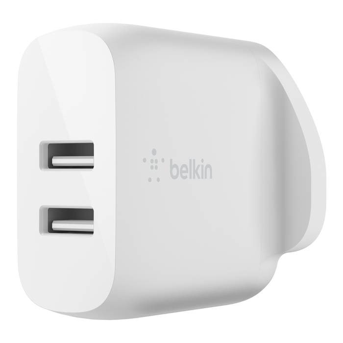 You Recently Viewed Belkin WCB002myWH BOOST CHARGE Dual USB-A Wall Charger, 24W, WHT Image