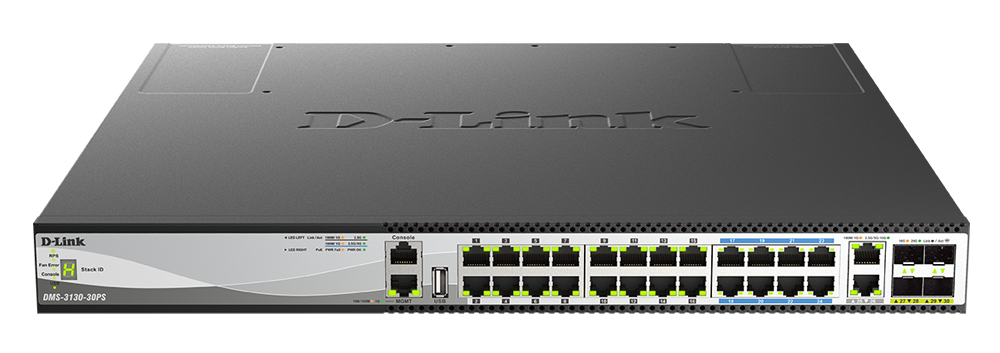 You Recently Viewed D-Link DMS-3130-30PS 30-Port Layer 3 Stackable Multi-Gigabit Managed PoE Switch Image