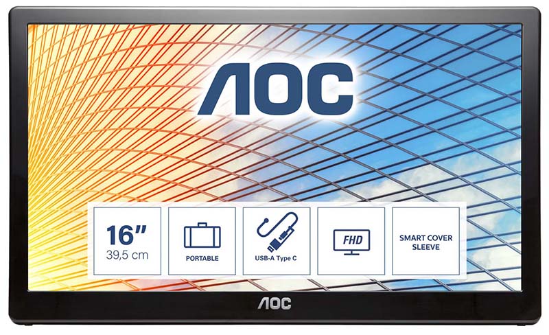 AOC E1659FWU 15.6in LED Monitor 1366 X 768 Pixels Black