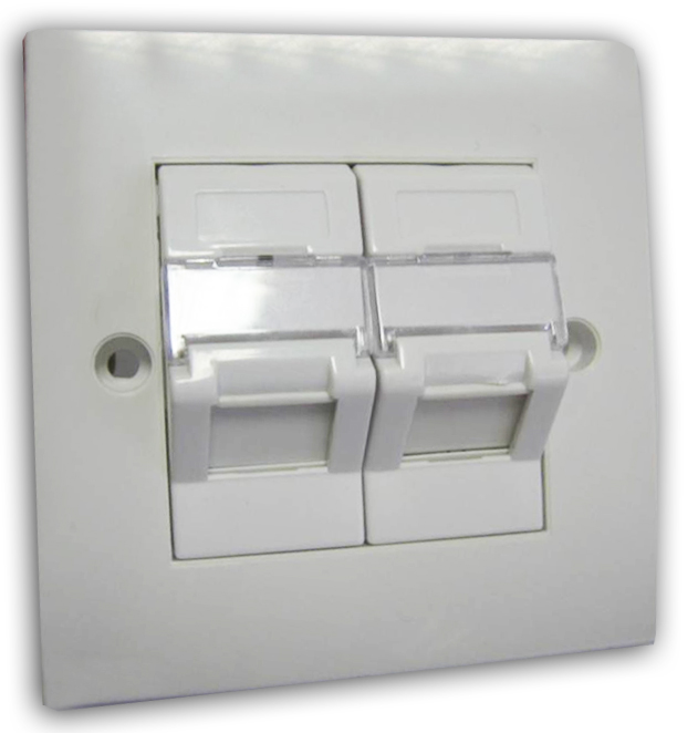 You Recently Viewed Molex Euromod Keystone Jack Fascia Wall Plate Double Gang 86 x 145mm - White Image