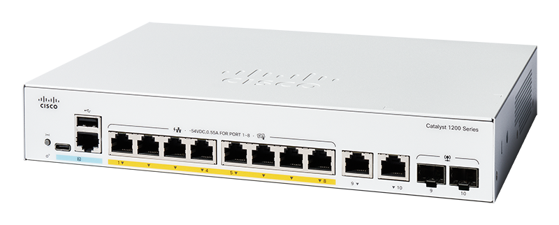 You Recently Viewed Cisco C1200-8P-E-2G 8 Port Gigabit + 2x Combo L3 Supported Managed Ports Switch Image