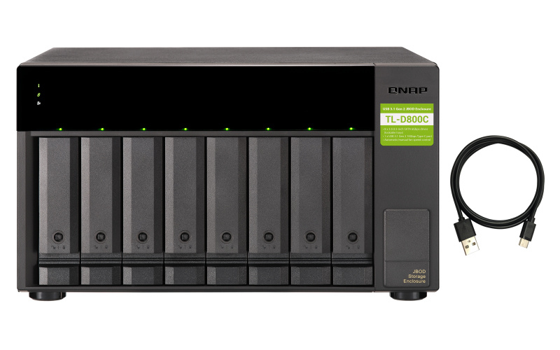 You Recently Viewed QNAP TL-D800C storage drive enclosure HDD SSD enclosure Black, Grey 2.5/3.5"  Image