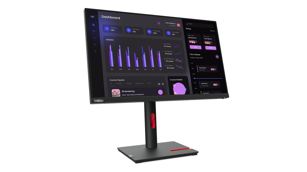 You Recently Viewed Lenovo 63CFMATXUK ThinkVision T24i-30 LED display 60.5cm(23.8in) 1920x1080 pixels HD Image