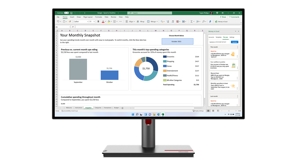 You Recently Viewed Lenovo 63A2GAT1UK ThinkVision P27q-30 LED display 68.6 cm (27in) 2560 x 1440 pixels  Image