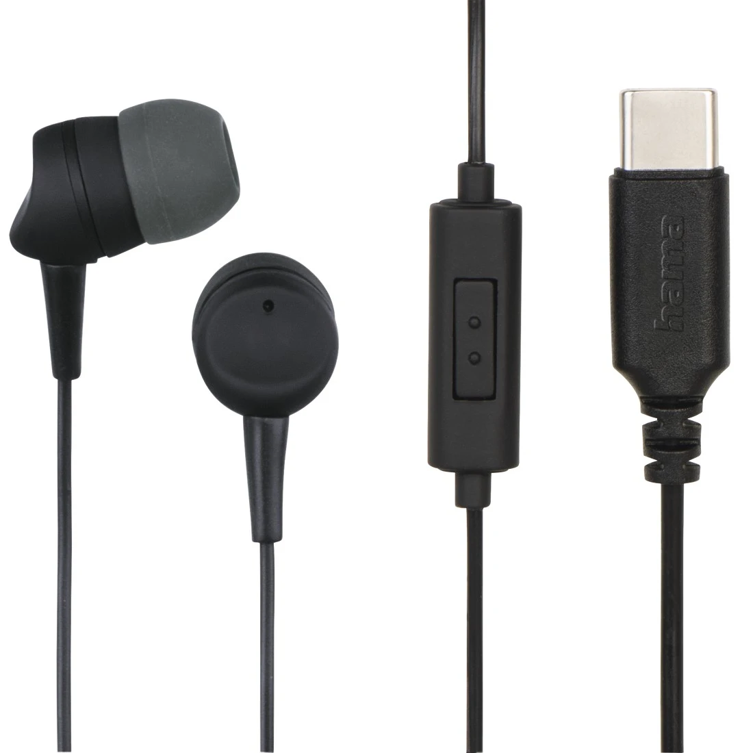 Hama 00184141 Sea Headphones, In-Ear, Microphone, Cable Kink Protection, USB-C, black