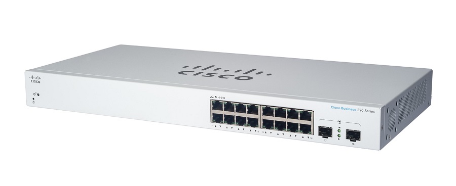 Cisco Business 220 CBS220-16P-2G 16 Ports PoE Gigabit Smart Switch