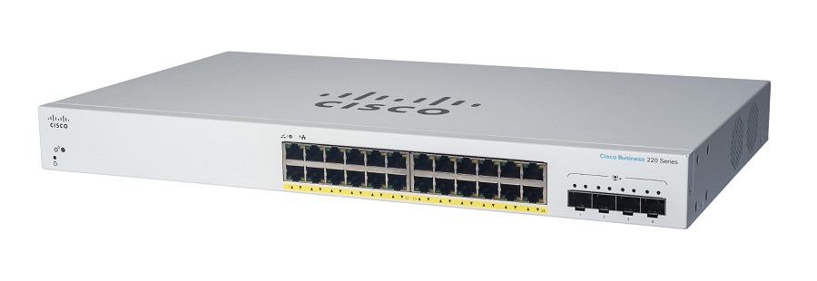 Cisco Business 220 CBS220-24P-4X 24 Ports Layer 2 PoE Switch - 195 W PoE Budget