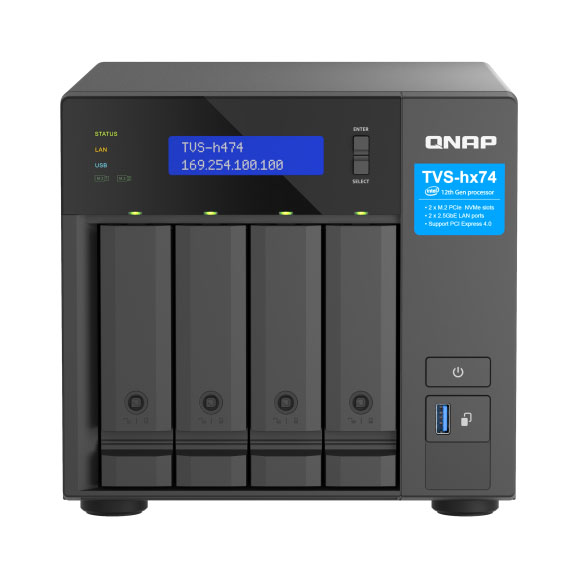 You Recently Viewed QNAP TVS-h474-PT-8G 2-core 3.7 GHz 8GB 4 Bay Tower NAS Image