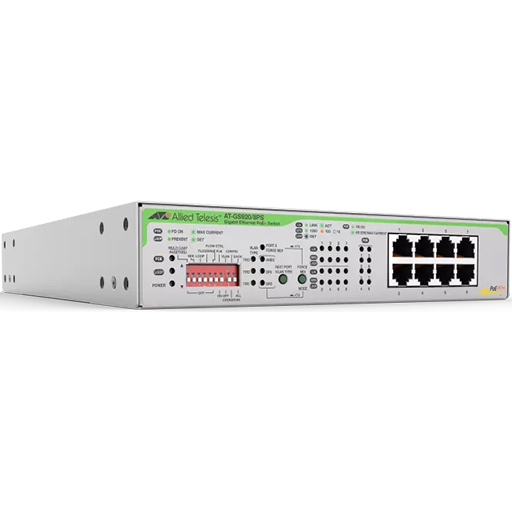 You Recently Viewed Allied Telesis AT-GS920/8PS-30 Compact 8 Port PoE+ desktop 62W Switch Unmanaged Image