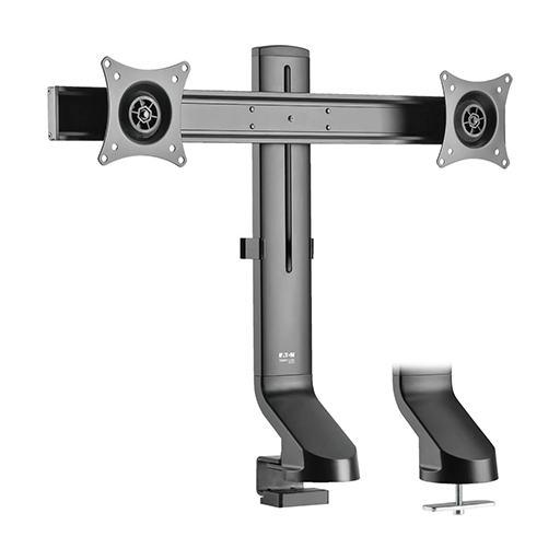 Eaton DDR1727DC Dual-Display Monitor Arm with Desk Clamp and Grommet -17 to 27 Inch Monitors