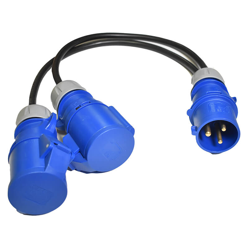 You Recently Viewed Single phase 32A Commando plug to dual 32A commando socket Image