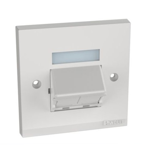 Panduit CFPUKS2SAWY Mini-Com SingleGang Faceplate Kit with, 2 Port white