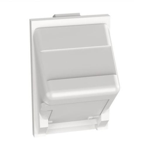 Panduit CM6CSSAW-X Mini-Com Sloped LJ6C Shuttered Adapter, 1 Port, Arctic White
