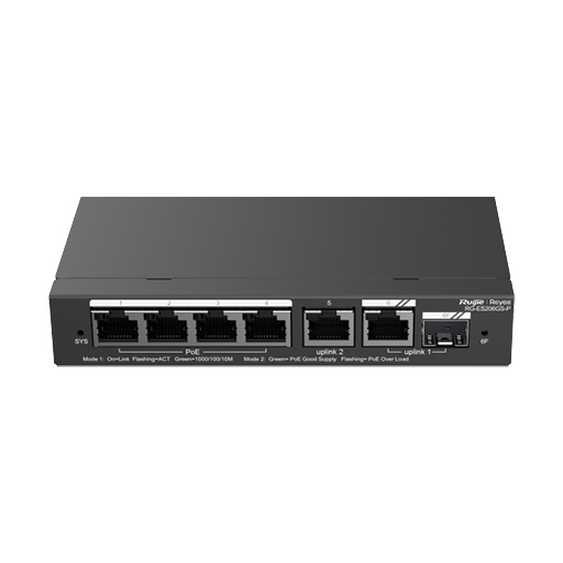 Ruijie Reyee RG-ES206GS-P 6 Port Gigabit Smart Cloud Managed Switch 1x SFP