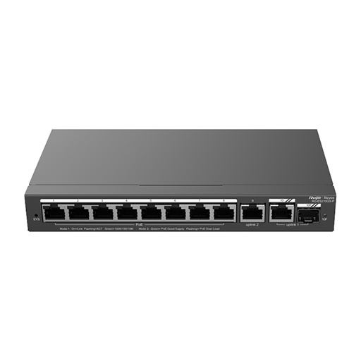 Ruijie Reyee RG-ES210GS-P 10 Port Gigabit Smart Cloud Managed Switch 1x SFP 8x PoE+ 120 W