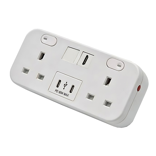 You Recently Viewed Datacel White desktop charger with re-settable 3.15A fuses, 1x HDMI coupler, 65W Image
