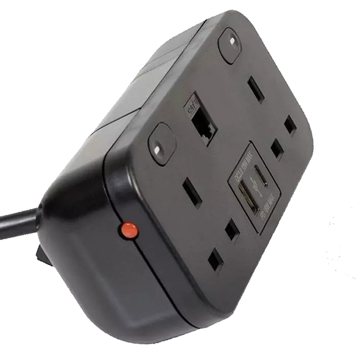 You Recently Viewed Datacel ICON.B-D6 Black desktop with re-settable 3.15A fuses, 1x Cat 6A coupler Image