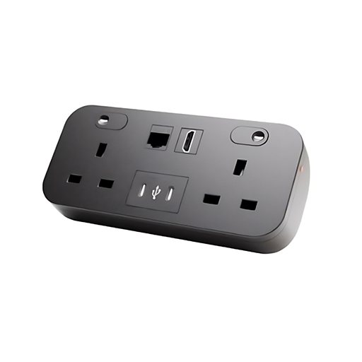 You Recently Viewed Datacel Black desktop charger with re-settable 3.15A fuses, Cat 6A & HDMI, 65W Image