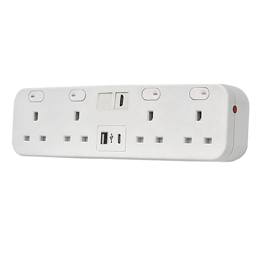You Recently Viewed Datacel White desktop with re-settable 3.15A fuses, 1x HDMI coupler, dual USB type A&C charger Image