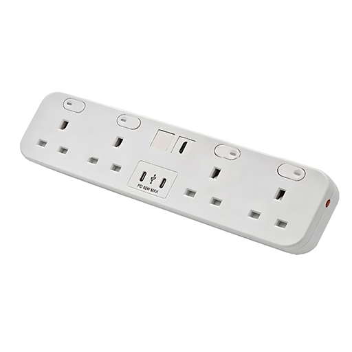 You Recently Viewed Datacel White desktop with re-settable 3.15A fuses, 1x HDMI coupler, dual 65W USB type C charger Image