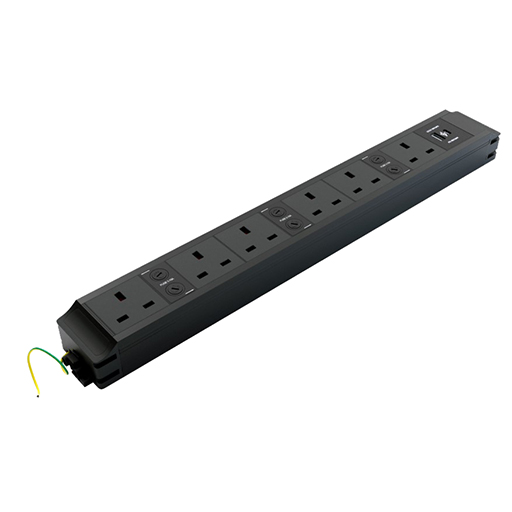 Datacel P-PACK 6U 6x ind. 3.15A fused sockets Under Desk Power Unit