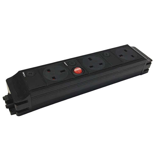 Datacel P-PACK 3/1G 3x individually 3.15A fused sockets Under Desk Modular Power Unit