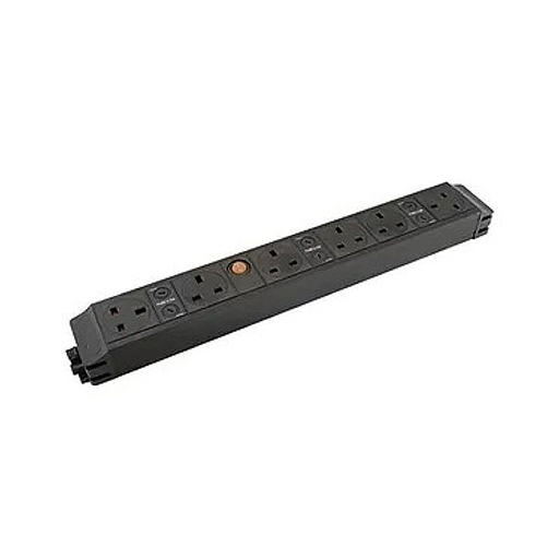 Datacel P-PACK 6/1G 6x individually 3.15A fused sockets Under Desk Modular Power Unit