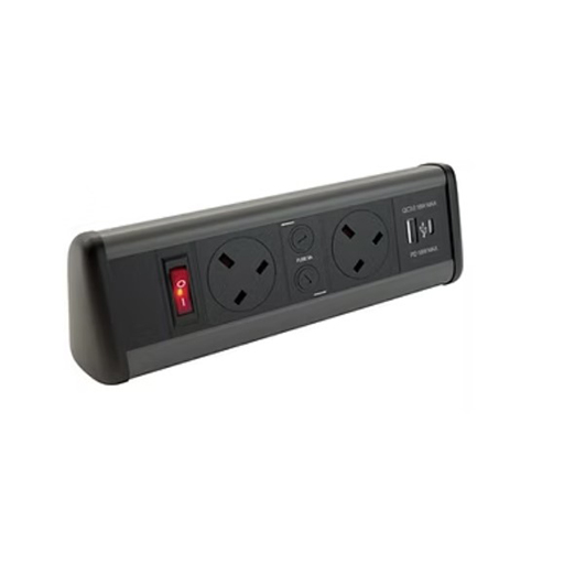 Datacel Black/Grey 2x individually fused power, USB type A&C charger, MS