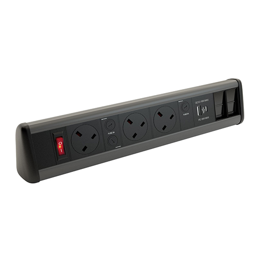 You Recently Viewed Datacel Black/Grey 3x ind. fused power, USB type A&C charger, 2x Cat 6 coupler, MS Image