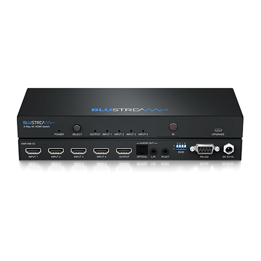 You Recently Viewed Blustream SW41AB-V2  4-Way 4K 18Gbps HDMI 2.0 Switch  Image