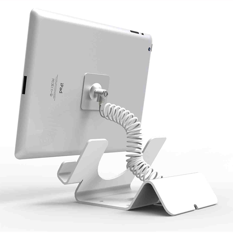 Compulocks CL12CUTHWB Compulocks Universal Tablet Holder White with Coiled Cable Lock Bk