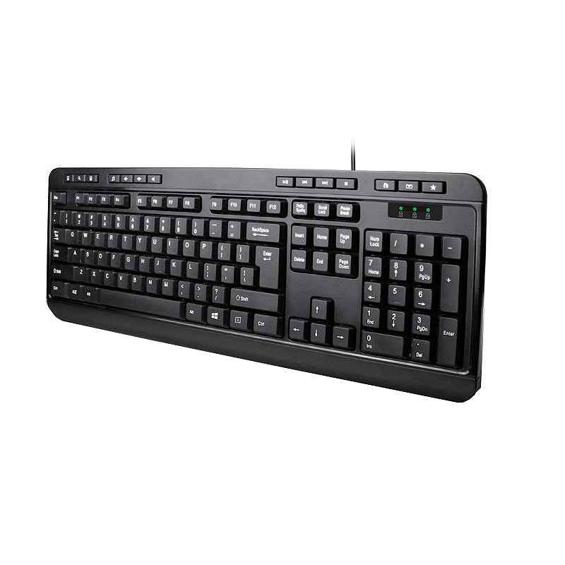 Adesso AKB-132UB-UK Desktop Multimedia Keyboard Anti Microbial (USB A) with 14 hotkeys 