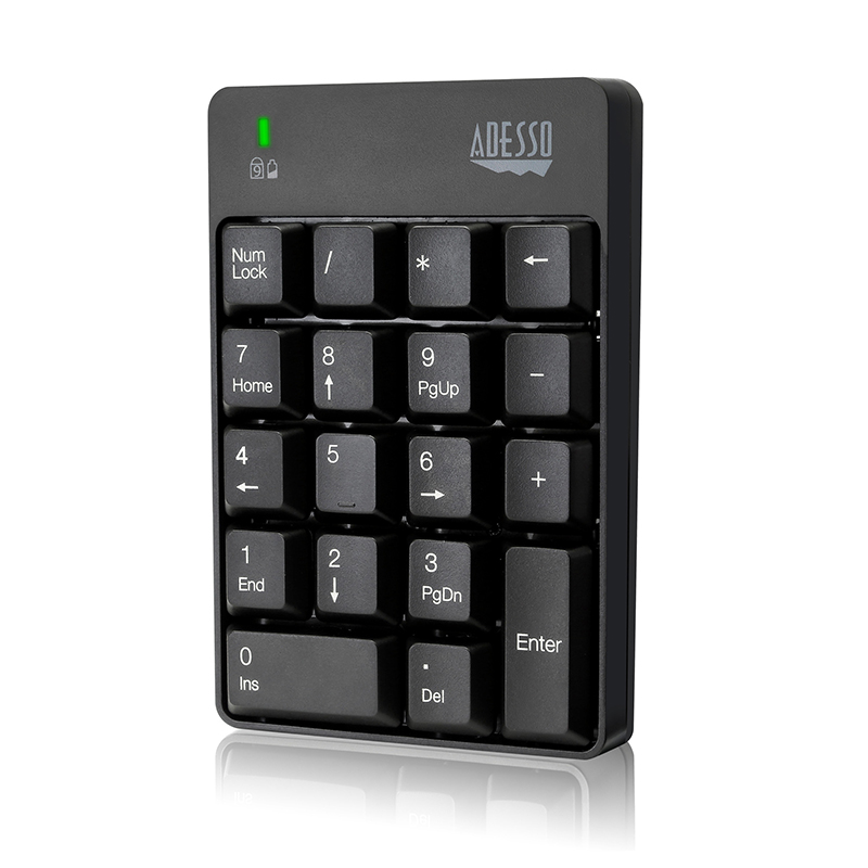 Adesso WKB-6010UB Keypad - Wireless Connectivity - USB Interface - English (US) - Black