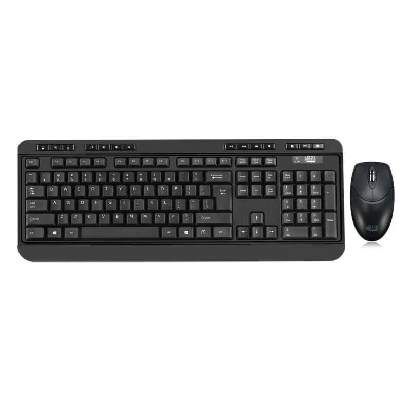 Adesso WKB-1320CB-UK Keyboard & Mouse - With 2.4 GHz RF wireless technology 