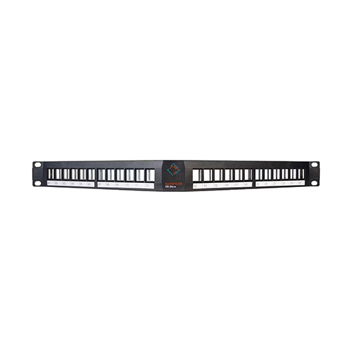 Datwyler 4000099 1u Screened 24 Port Angled (v-shape) panel Unloaded Black