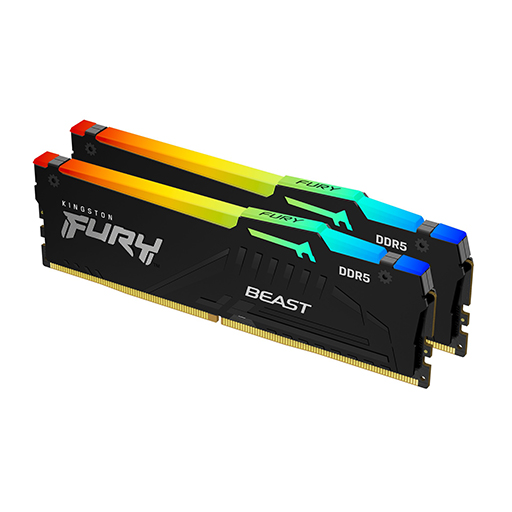 Kingston KF556C36BBEAK2-128 128GB 5600MT/s DDR5 CL36 DIMM (Kit of 2) FURY Beast RGB